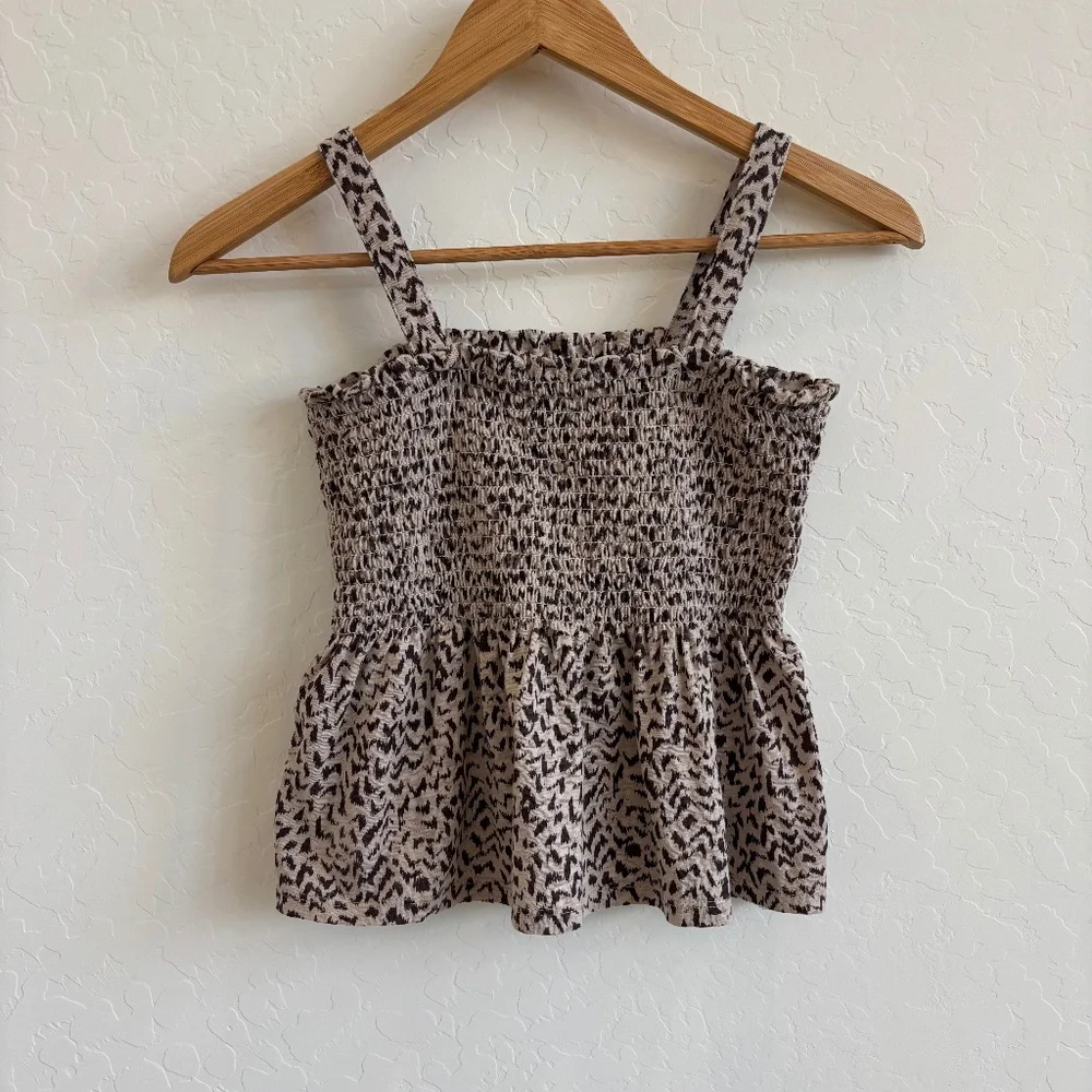 Gap Kids Y2K Leopard Print Smocked Peplum Tank Top - Size 10(L)
